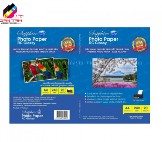 Giấy In Ảnh Sapphire RC A4 230G