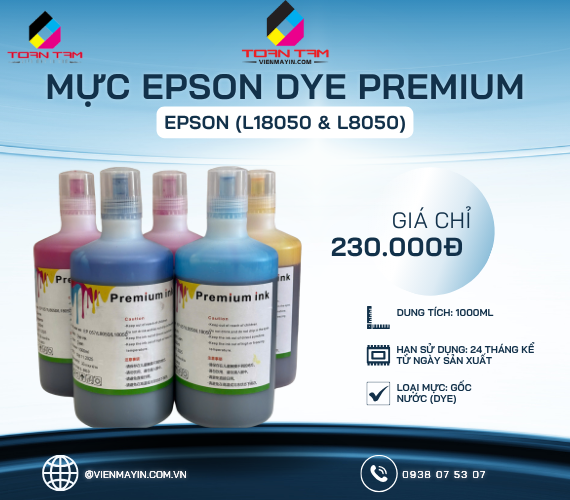 Mực in Epson Dye premium ( L8050 & L18050)